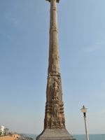 Granite pillars guard Pondicherry beach